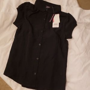Izod Blouse with Cami - Navy Blue - Short Sleeve